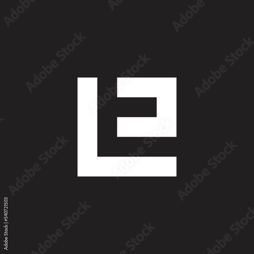 letter lt abstract square negative space logo vector