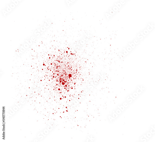 Blood splatter, horror background. Watercolor brush isolated on white background for art design. Royalty high-quality stock photo of abstract drops brush for painting, ink splatter, or blood stain