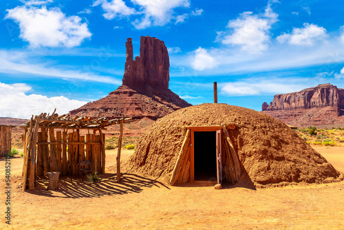 Native american hogans at Monument Valley