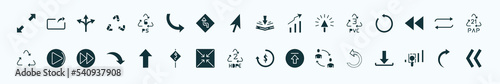 flat filled user interface icons set. glyph icons such as scale arrows, 6 ps, bending, 3 pvc, refresh button, right arrow play button, pointing up arrow, hdpe 2, exchange personel, gap, right curve