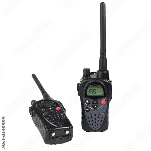 two portable walkie-talkie