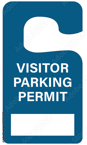 Parking permit hang tag visitor parking permit