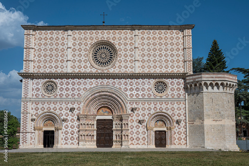 the beautiful Basilica of Santa Maria in L'Aquila damaged by the earthquake and rebuilt
