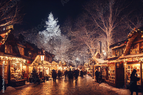 Weihnachtsmarkt in München bei Nacht, generative ai technology