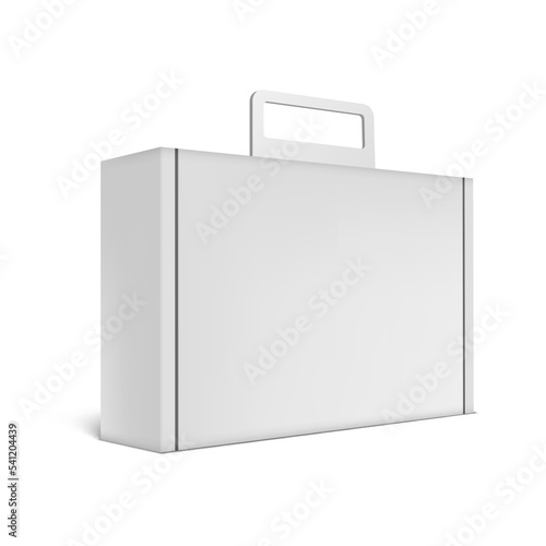 3D White Cardboard Package Box With Handle