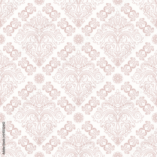 Orient vector classic pattern. Seamless abstract background with pink vintage elements. Orient pattern. Ornament for wallpapers and packaging