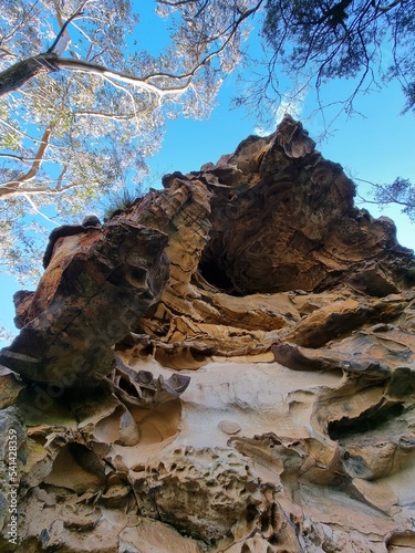 Eroded Cliff Face on the Prince Henry Cliff Track in the Blue Mountains of New south Wales