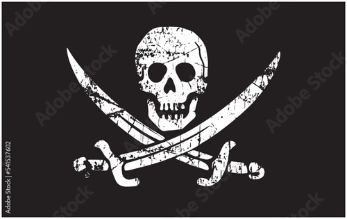 classic jolly roger pirate flag distressed