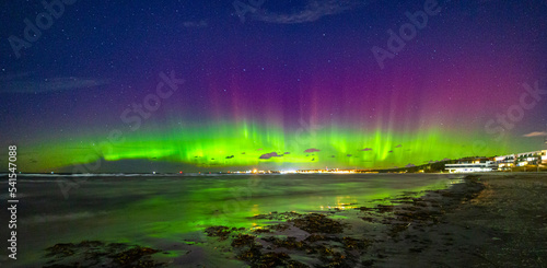 northern lights at the beach