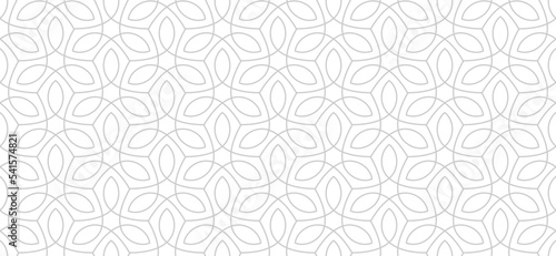 Luxury floral seamless pattern. Abstract geometric background in minimalistic linear style. Stylish vector design.