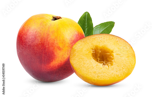 Nectarine fruit isolated on transparent png