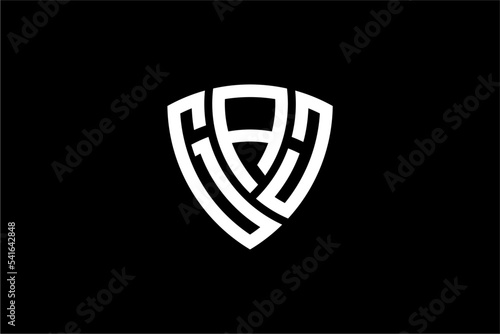 GAJ creative letter shield logo design vector icon illustration