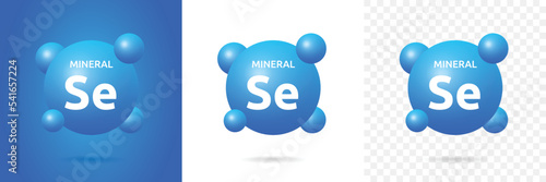 Se symbol - Selenium mineral icon isolated on blue, white and transparent background.