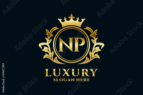 Initial NP Letter Royal Luxury Logo template in vector art for luxurious branding projects and other vector illustration.