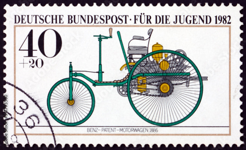 Postage stamp Germany 1982 Benz, 1886, antique car