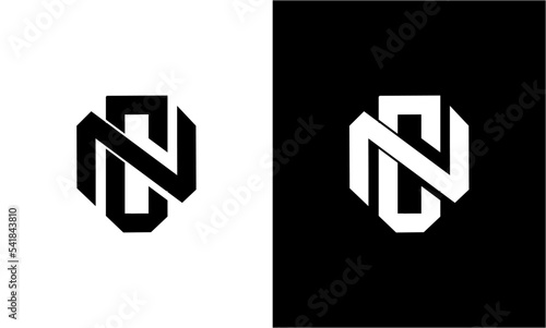 letter nc minimalist modern logo design