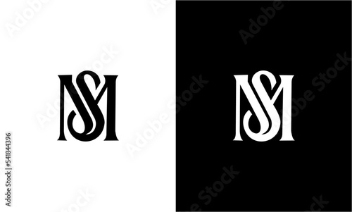 letter ms abstract logo design