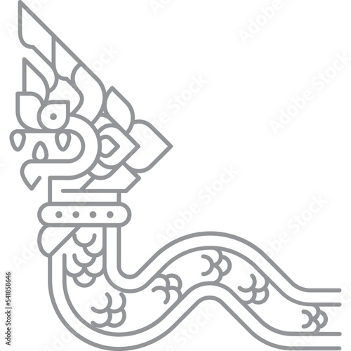 naga buddhism big snake line icon