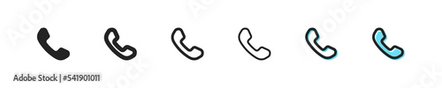 Call icon. Vector phone symbol. Simple mobile outline signs. Communication button, web sign. Telephone icon. Telephone, receiver support service, call phone flat icons.