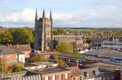 Large church tower in Tamworth, UK