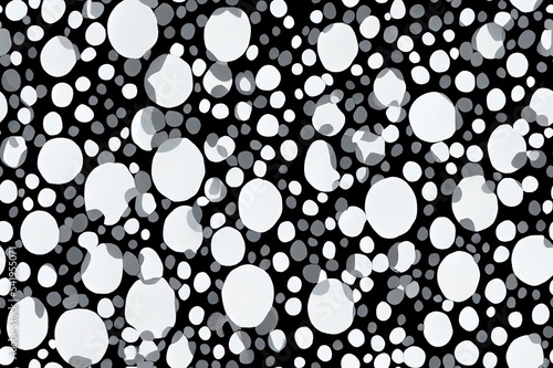 poa, seamless black polka dot pattern, black circles, black and white, scribbled circles