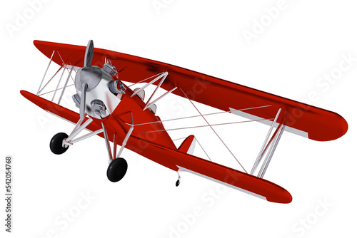 Red Old Biplane PNG