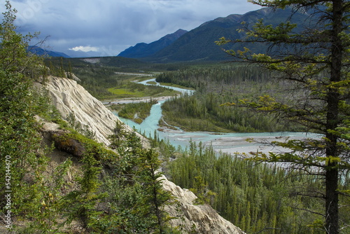 View of Trout River at Salt Lick in Muncho Lake Provincial Park,British Columbia,Canada,North America 