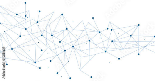 Blue network. Abstract connection on white background. Network technology background with dots and lines for desktop. Ai background. Modern abstract concept. Line background, network technology vector