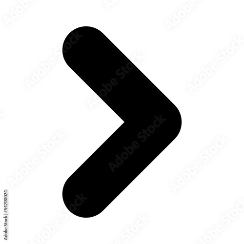 Arrow pointer with rounded edges. Black arrow icon. Vector illustration