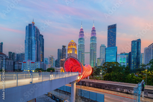 Downtown Kuala Lumpur city skyline, cityscape of Malaysia