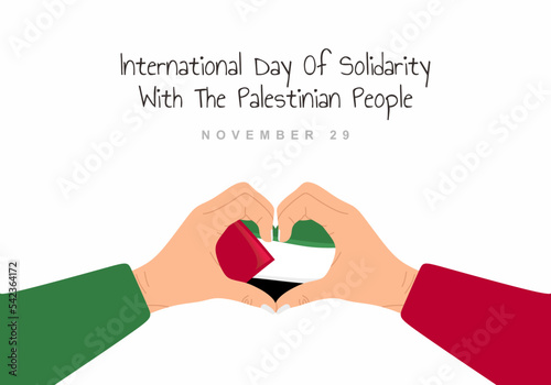 International day of solidarity with palestinian people on white background.