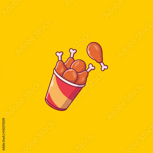 fried chicken kentucky illustration vector graphic