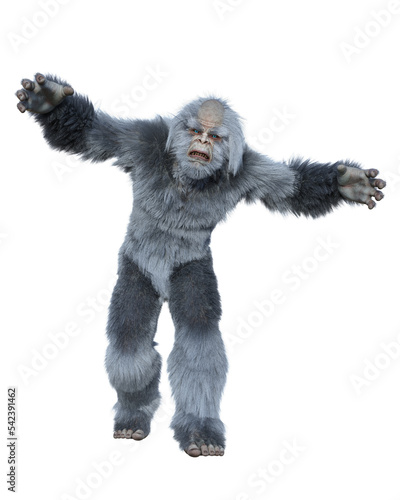 Yeti lurching forwards with arms outstretched.