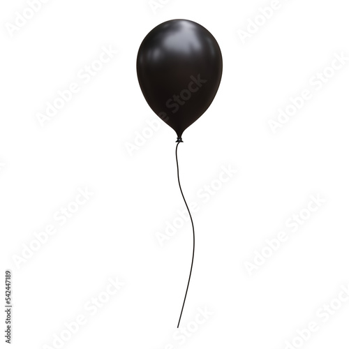 Black balloon up, floating transparent background. PNG. Black Friday sale concept