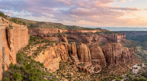 Morning light at Colorado National Monument in Grand Junction, Colorado- view of the Coke Ovens from Artists Point View