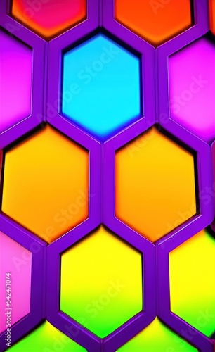 Abstract colorful honeycombs background pattern, colorful hexagon geometric , minimal hexagon grid pattern
