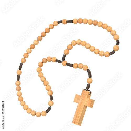 3d rendering illustration of a rosary