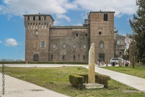 The beautiful facade of the Castle of San Giorgio in Mantua