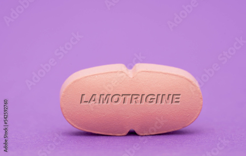 Lamotrigine Pharmaceutical medicine pills tablet Copy space. Medical concepts.