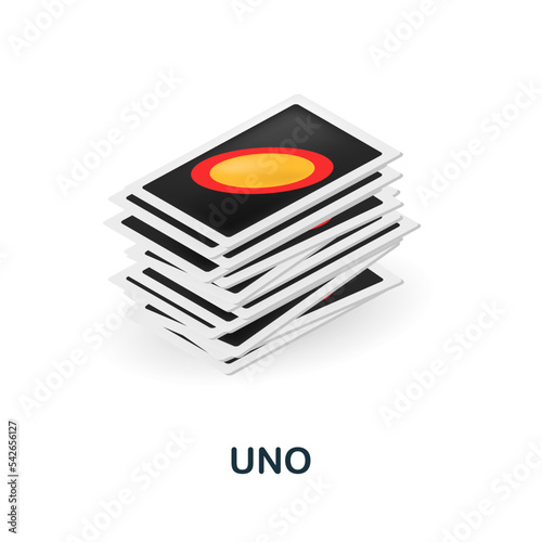 Uno icon. 3d illustration from table games collection. Creative Uno 3d icon for web design, templates, infographics and more