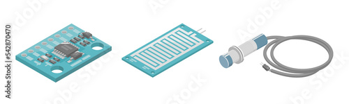 gyro arduino gyroscope Module rain and steel sensor microcontroller interface plc industrial component isometric cartoon