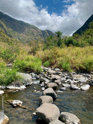 Rivière des galets sur l'île de la Réunion