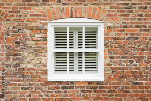 Wooden sash window house exterior, England, UK