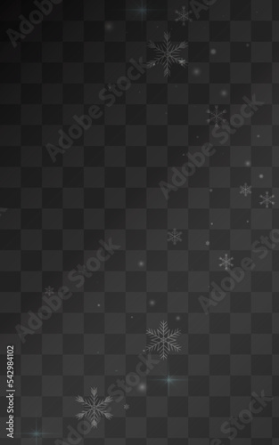 White Snow Vector Transparent Background. magic