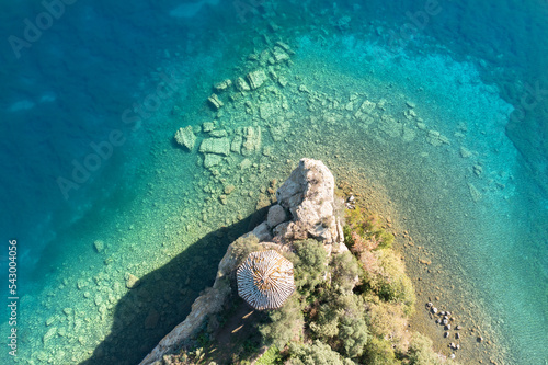 circular structure on an island in lake bolsena