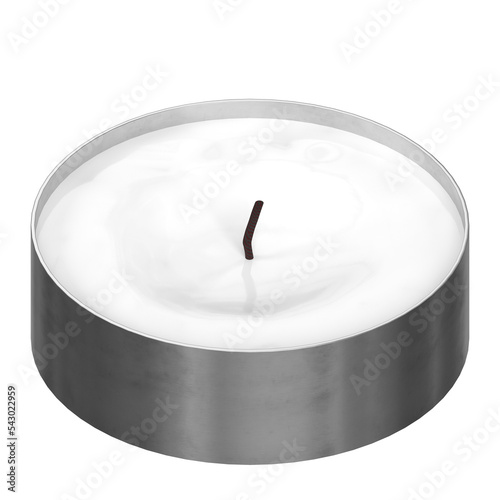 3d rendering illustration of a tealight candle
