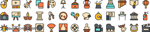 Cultural activities icons collection vector illustration design