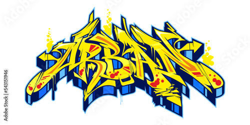 Colorful Abstract Isolated Graffiti Street Art Style Word Urban Lettering Vector Illustration 
