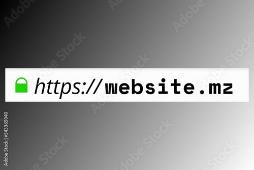 mz Endung: Website-URL mit der Endung von Mozambique in der Adresszeile eines Browsers