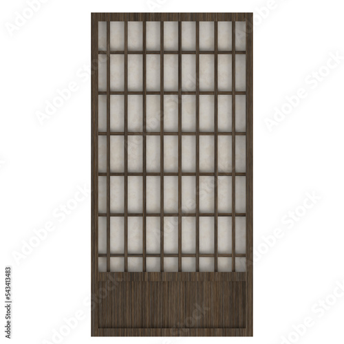 3d rendering illustration of a shoji Japanese paper door